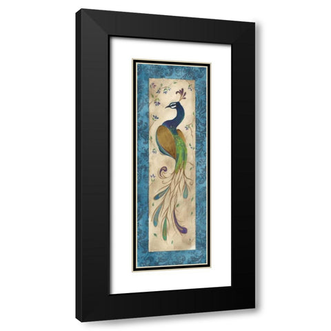 Peacock IV Black Modern Wood Framed Art Print with Double Matting by Leal, Steve