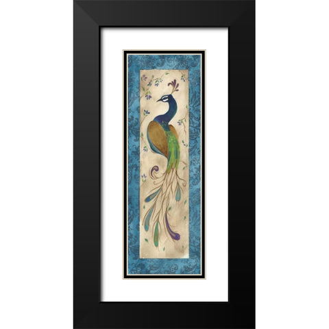 Peacock IV Black Modern Wood Framed Art Print with Double Matting by Leal, Steve