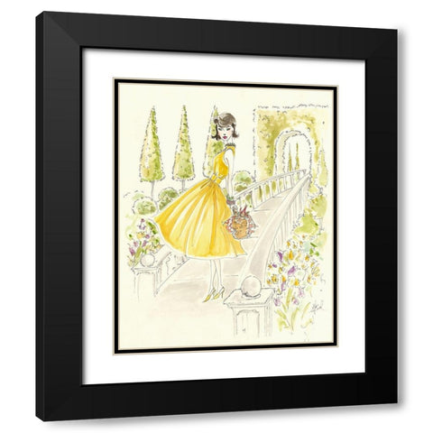 Garden Picnic Black Modern Wood Framed Art Print with Double Matting by Leal, Steve