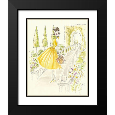 Garden Picnic Black Modern Wood Framed Art Print with Double Matting by Leal, Steve