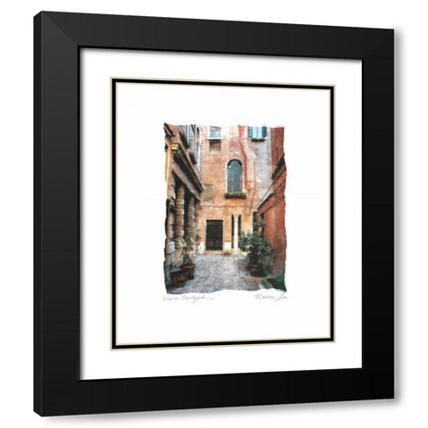 Venice Courtyard Black Modern Wood Framed Art Print with Double Matting by Love, Maureen