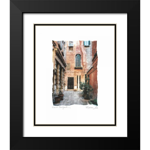 Venice Courtyard Black Modern Wood Framed Art Print with Double Matting by Love, Maureen