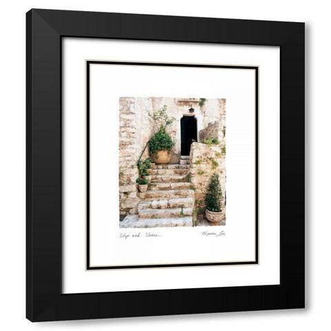 Steps n Stones Black Modern Wood Framed Art Print with Double Matting by Love, Maureen
