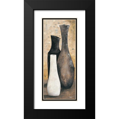 Anthracite I Black Modern Wood Framed Art Print with Double Matting by Linza, Loretta