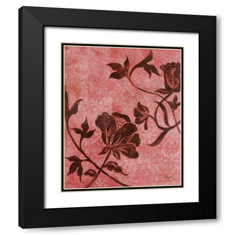 La Vie en Rose II Black Modern Wood Framed Art Print with Double Matting by Linza, Loretta