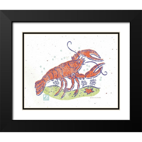 Rustic Lobster Black Modern Wood Framed Art Print with Double Matting by McCollum, Sudi
