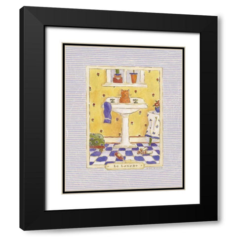 Kitty Lavabo Black Modern Wood Framed Art Print with Double Matting by McCollum, Sudi