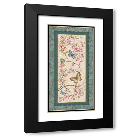 Le Jardin Butterfly Panel I Black Modern Wood Framed Art Print with Double Matting by McRostie, Kate