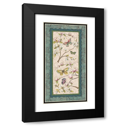 Le Jardin Butterfly Panel II Black Modern Wood Framed Art Print with Double Matting by McRostie, Kate