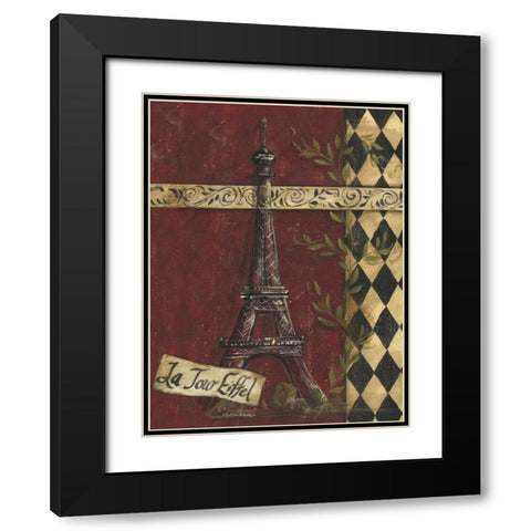 La Tour Eiffel Black Modern Wood Framed Art Print with Double Matting by McRostie, Kate