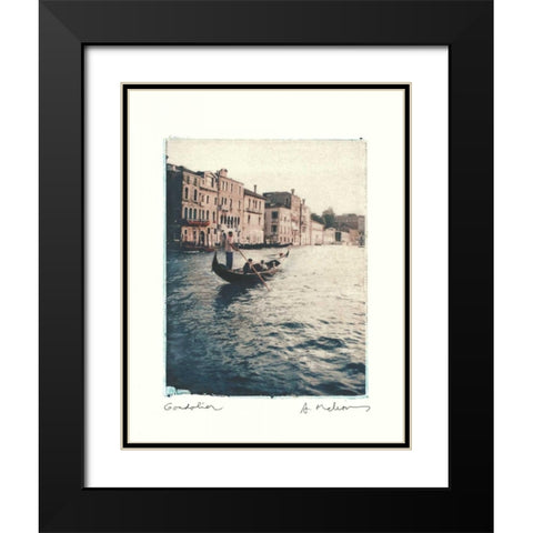 Gondolier Black Modern Wood Framed Art Print with Double Matting by Melious, Amy