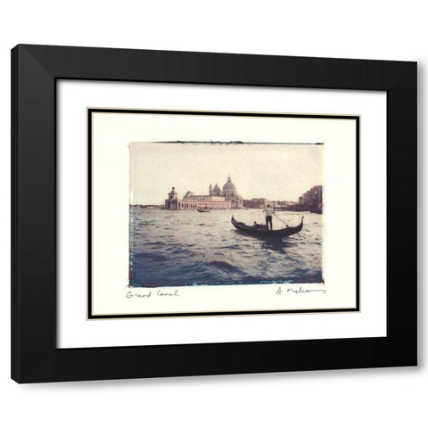Grand Canal Black Modern Wood Framed Art Print with Double Matting by Melious, Amy