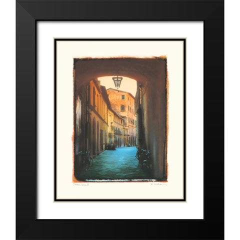 Italian Lane II Black Modern Wood Framed Art Print with Double Matting by Melious, Amy