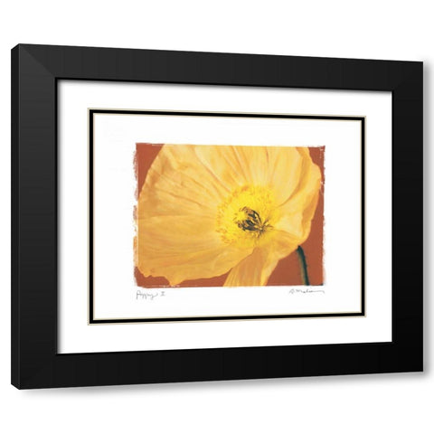 Poppy II Black Modern Wood Framed Art Print with Double Matting by Melious, Amy