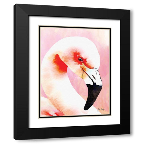 Amazing Flamingos I Black Modern Wood Framed Art Print with Double Matting by Meyer, Jill