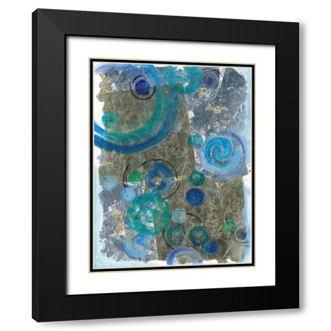 Peacock Swirl I Black Modern Wood Framed Art Print with Double Matting by Ferry, Margaret