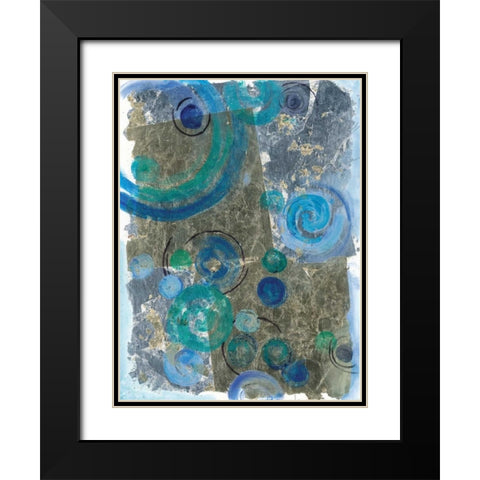 Peacock Swirl I Black Modern Wood Framed Art Print with Double Matting by Ferry, Margaret