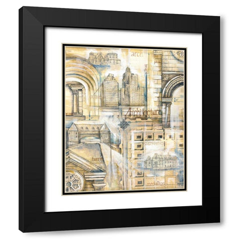 Architectural Remnants Black Modern Wood Framed Art Print with Double Matting by Ferry, Margaret