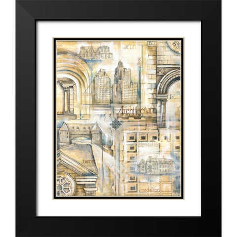 Architectural Remnants Black Modern Wood Framed Art Print with Double Matting by Ferry, Margaret