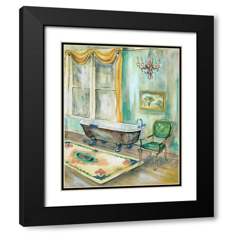 Robins Egg Bath II Black Modern Wood Framed Art Print with Double Matting by Ferry, Margaret