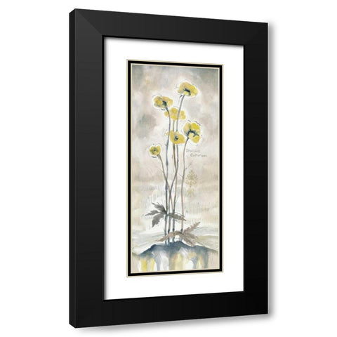 Yellow Blossoms I Black Modern Wood Framed Art Print with Double Matting by Ferry, Margaret