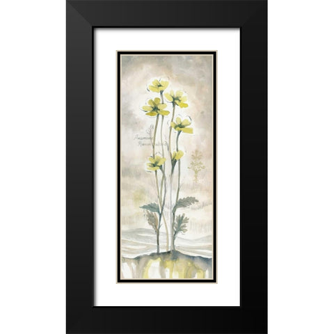 Yellow Blossoms II Black Modern Wood Framed Art Print with Double Matting by Ferry, Margaret