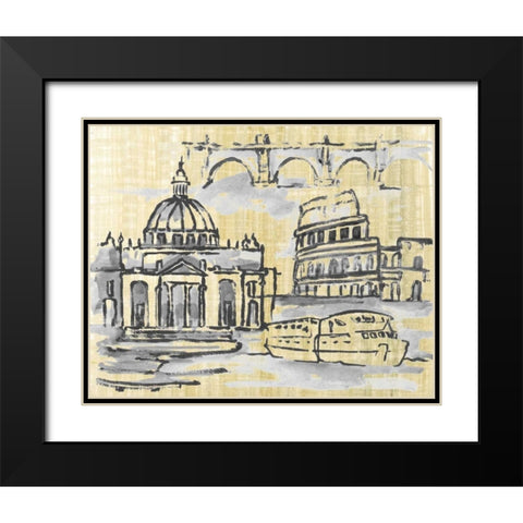 Cities III Black Modern Wood Framed Art Print with Double Matting by Ferry, Margaret