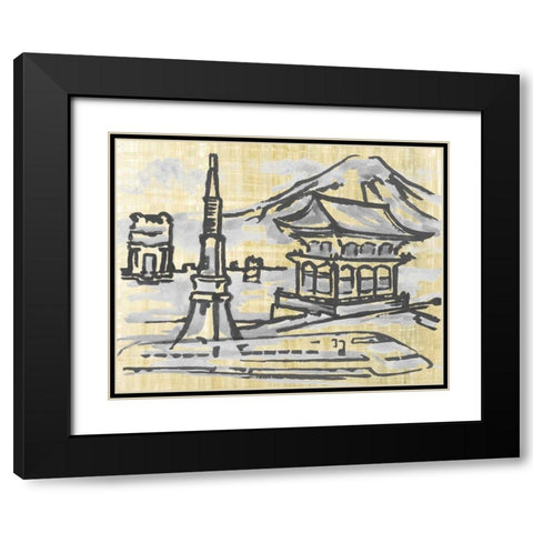 Cities IV Black Modern Wood Framed Art Print with Double Matting by Ferry, Margaret