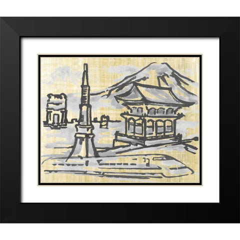 Cities IV Black Modern Wood Framed Art Print with Double Matting by Ferry, Margaret