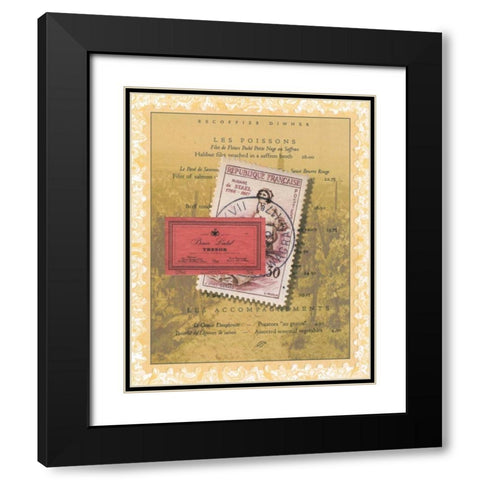French Menu Black Modern Wood Framed Art Print with Double Matting by Matla, Jennifer