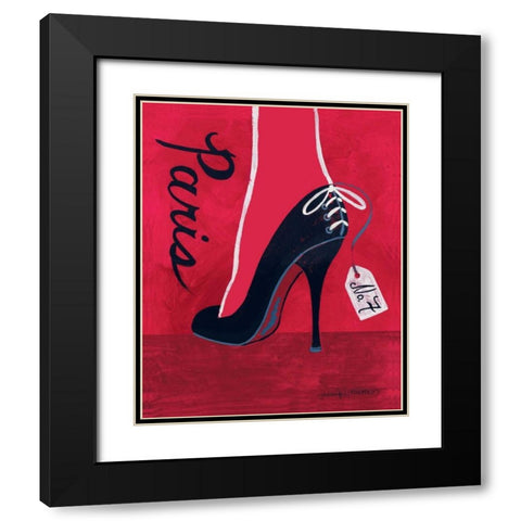 High Heels Paris Black Modern Wood Framed Art Print with Double Matting by Matla, Jennifer