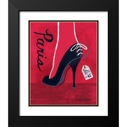 High Heels Paris Black Modern Wood Framed Art Print with Double Matting by Matla, Jennifer