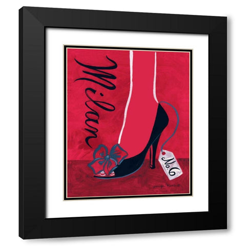 High Heels Milan Black Modern Wood Framed Art Print with Double Matting by Matla, Jennifer