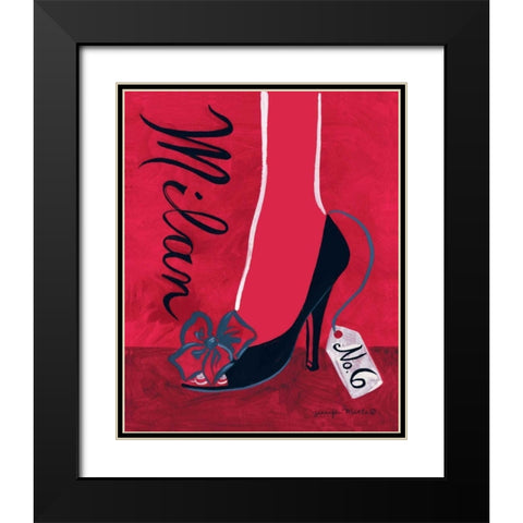 High Heels Milan Black Modern Wood Framed Art Print with Double Matting by Matla, Jennifer