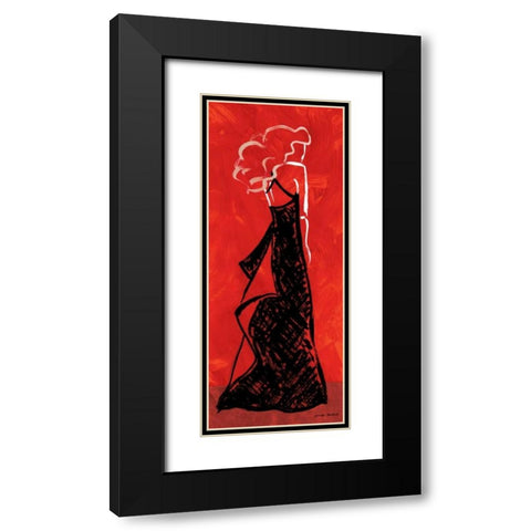 Shy Black Modern Wood Framed Art Print with Double Matting by Matla, Jennifer