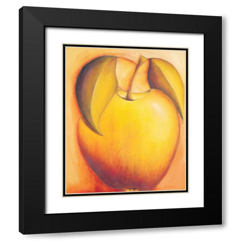 Apple Black Modern Wood Framed Art Print with Double Matting by Macaulay, Angus
