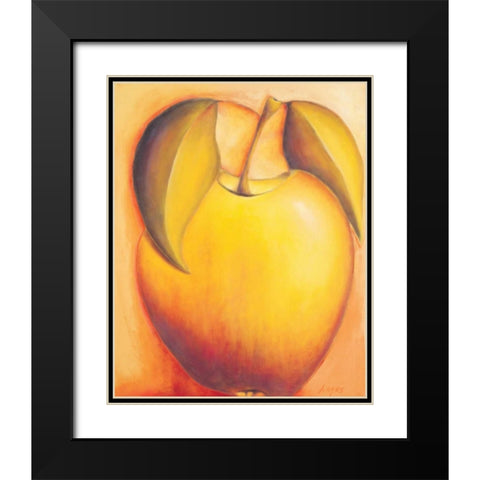 Apple Black Modern Wood Framed Art Print with Double Matting by Macaulay, Angus