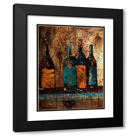 Wine Vino Wine I Black Modern Wood Framed Art Print with Double Matting by Monahan, Jodi