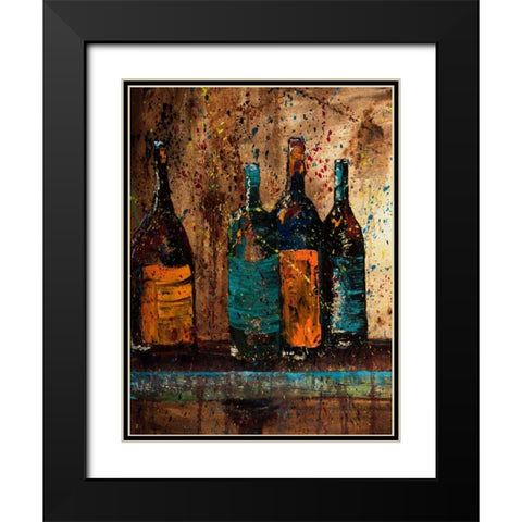 Wine Vino Wine I Black Modern Wood Framed Art Print with Double Matting by Monahan, Jodi