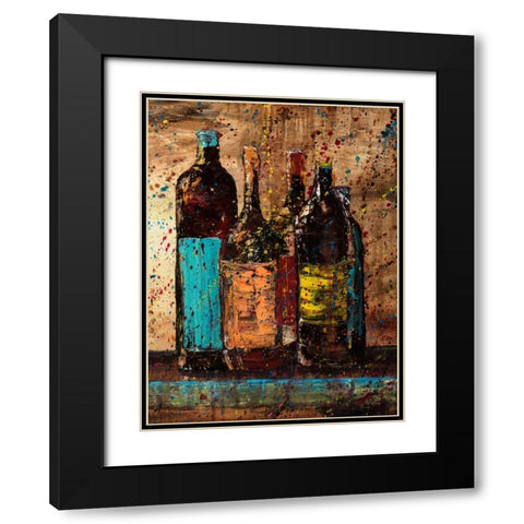 Wine Vino Wine II Black Modern Wood Framed Art Print with Double Matting by Monahan, Jodi
