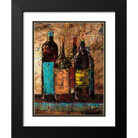 Wine Vino Wine II Black Modern Wood Framed Art Print with Double Matting by Monahan, Jodi