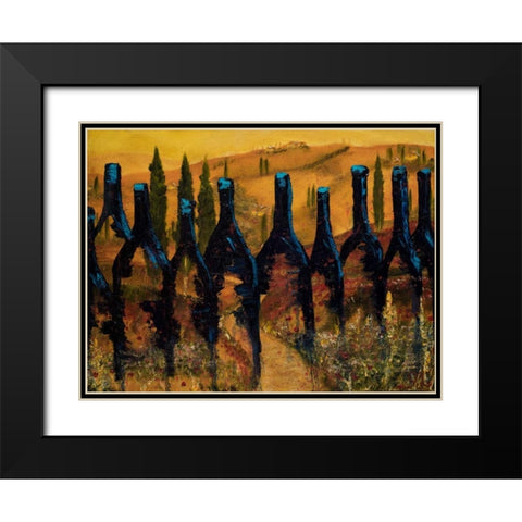 Tuscan Vinos Black Modern Wood Framed Art Print with Double Matting by Monahan, Jodi