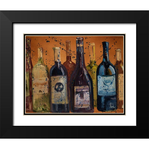 Wine Enjoyed Black Modern Wood Framed Art Print with Double Matting by Monahan, Jodi