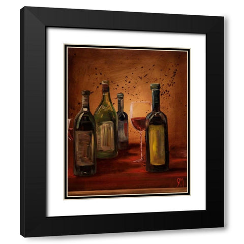 Glass of Wine Black Modern Wood Framed Art Print with Double Matting by Monahan, Jodi