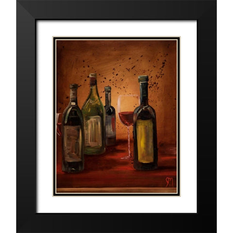 Glass of Wine Black Modern Wood Framed Art Print with Double Matting by Monahan, Jodi