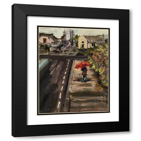 Irish Rain Black Modern Wood Framed Art Print with Double Matting by Monahan, Jodi