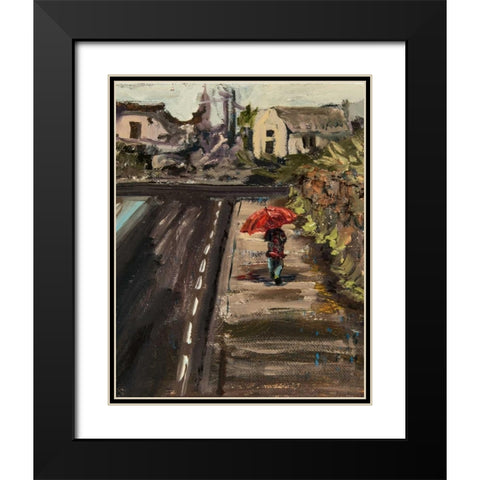 Irish Rain Black Modern Wood Framed Art Print with Double Matting by Monahan, Jodi