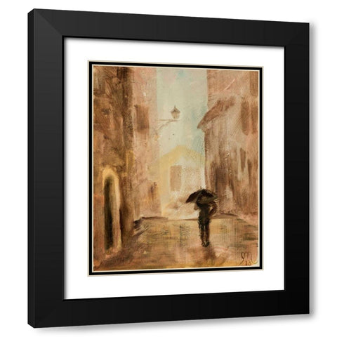 Love the Rain Black Modern Wood Framed Art Print with Double Matting by Monahan, Jodi