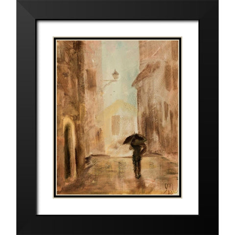 Love the Rain Black Modern Wood Framed Art Print with Double Matting by Monahan, Jodi