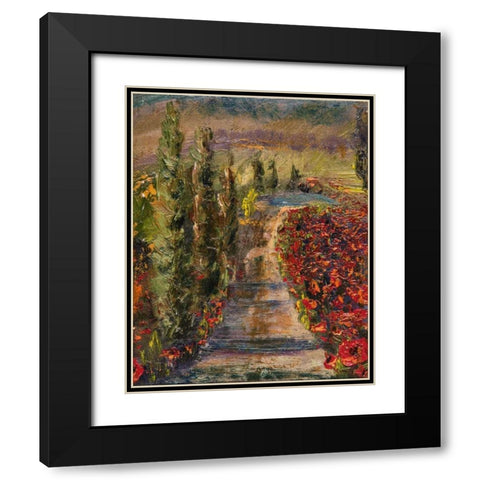 Poppy Road Black Modern Wood Framed Art Print with Double Matting by Monahan, Jodi